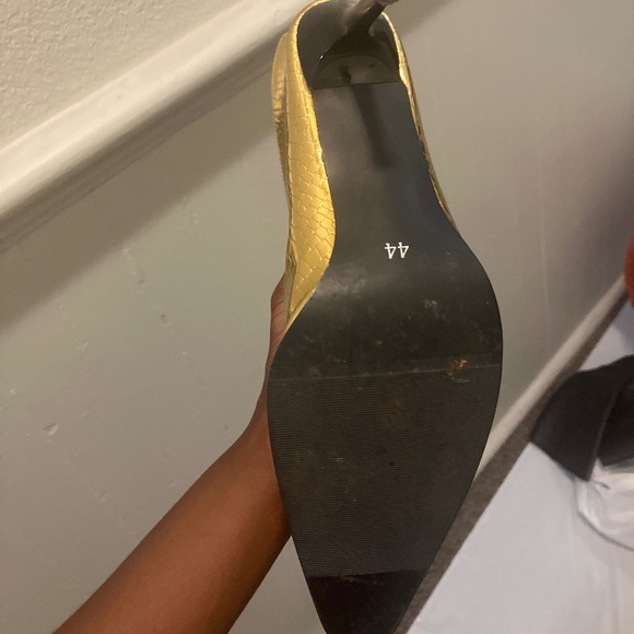 Glamorous Gold Croc-Embossed Heeled Boots - Picture 9 of 9